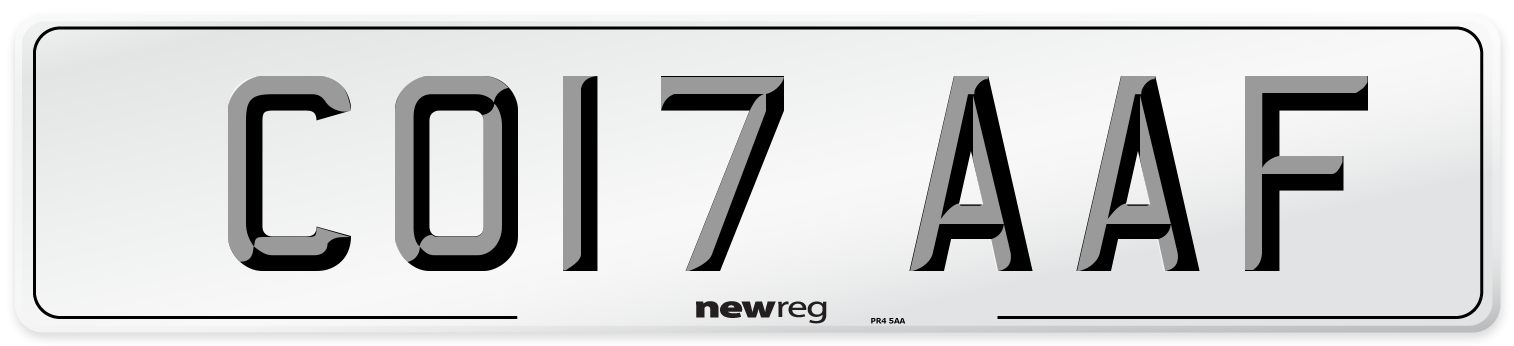 CO17 AAF Number Plate from New Reg